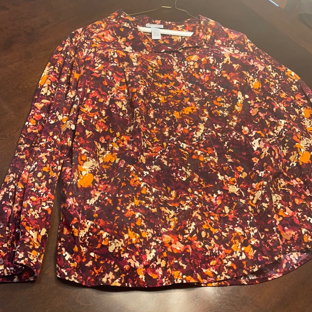 4X Multi colored button down shirt- Catherine’s